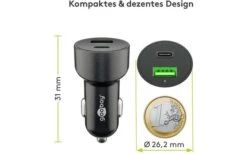 Goobay KFZ USB 2 Port 48W USB-C PD + QC3.0 Sw PL Dual-USB Auto Schnellladegerät USB-C -Fiamma Verkaufs-Shop 461141 3309264